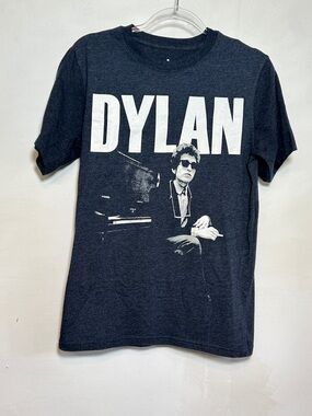 Bob Dylan Graphic Tee Navy Blue Shirt T-Shirt Band T Folk Rock Classic Small